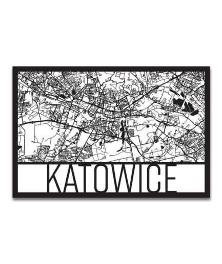 City map of Katowice - Carbon steel
