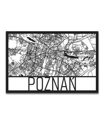 City map of Poznań - Carbon steel