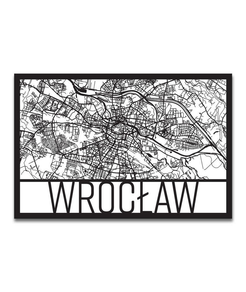 City map of Wrocław - Carbon steel