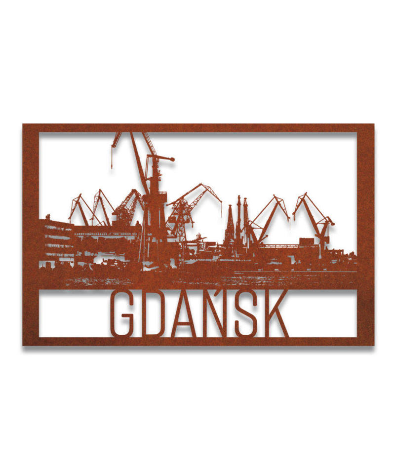 Panorama of Gdansk - Corten steel
