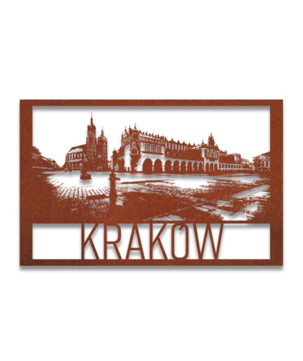 Panorama of Cracow - Corten steel
