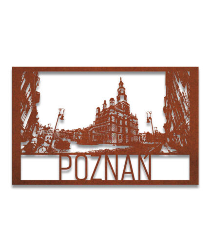 Panorama of Poznan - Corten steel