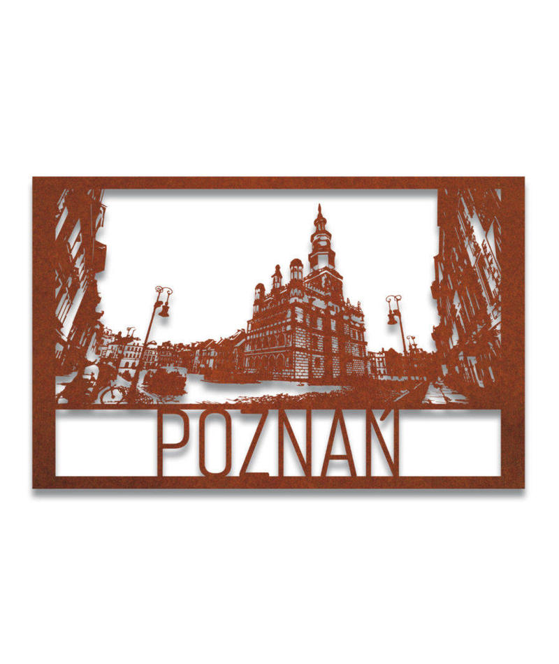 Panorama of Poznan - Corten steel