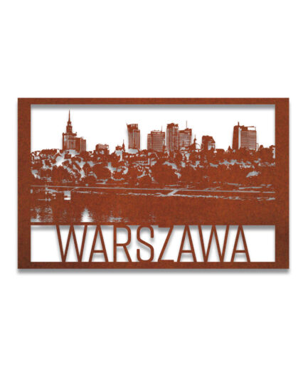 Panorama of Warsaw - Corten steel