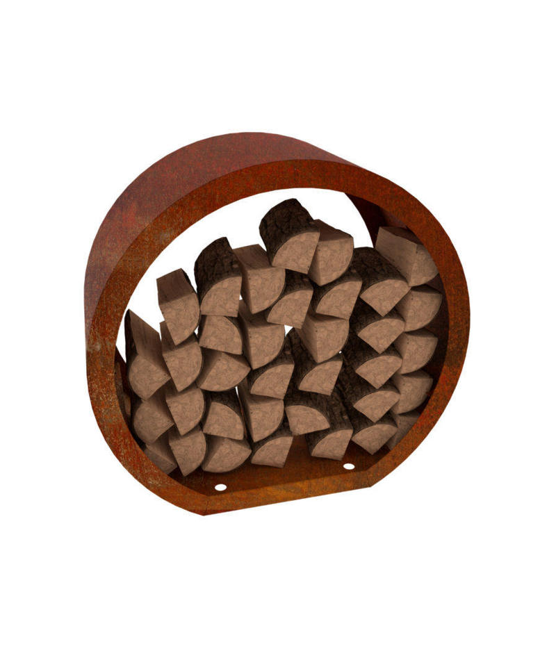 Stojak na drewno ze stali corten - Turos